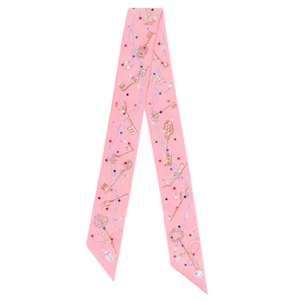 BNIB Hermes Les Cles Baby Pink Twilly